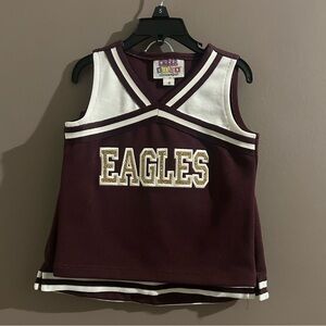 Authentic cheer outfit Sz 4. Maroon/white. Great for dress up or Halloween.
